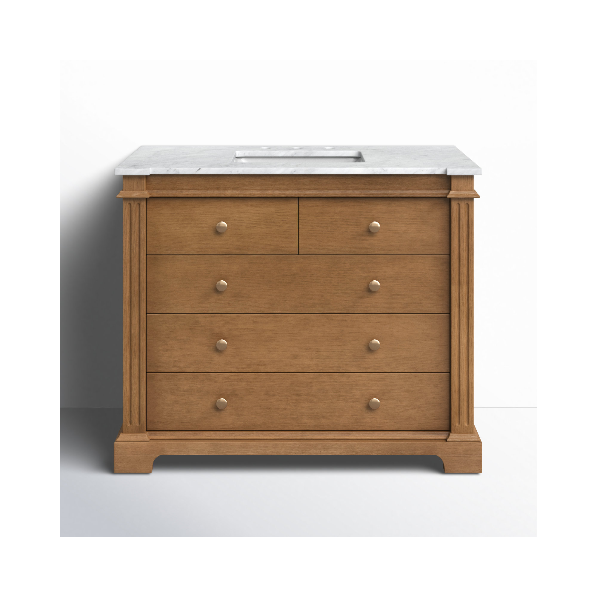 Garza 42" Single Bathroom Vanity Set, Brown