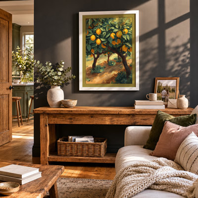 Golden Citrus Grove Botanical - Framed Print
