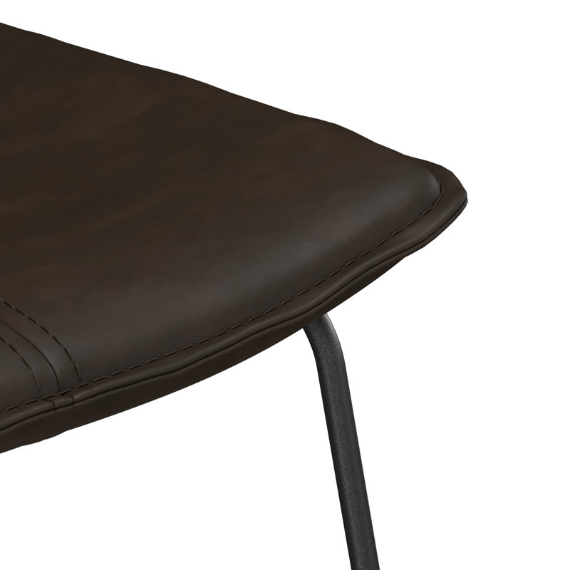 Tabouret Dorine, Tabouret de bar (hauteur d'assise de 29,5 po), Similicuir tabac