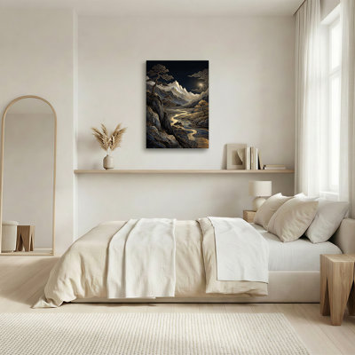 Art mural sur toile noir et doré