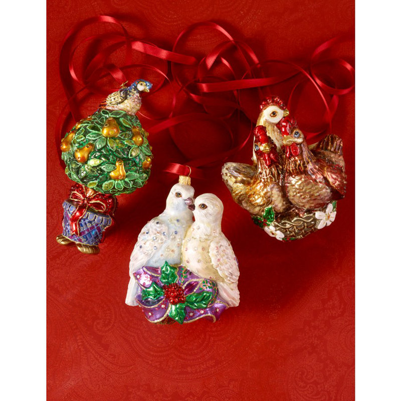 5.75'' Handmade Glass Animals Holiday Shaped Ornament