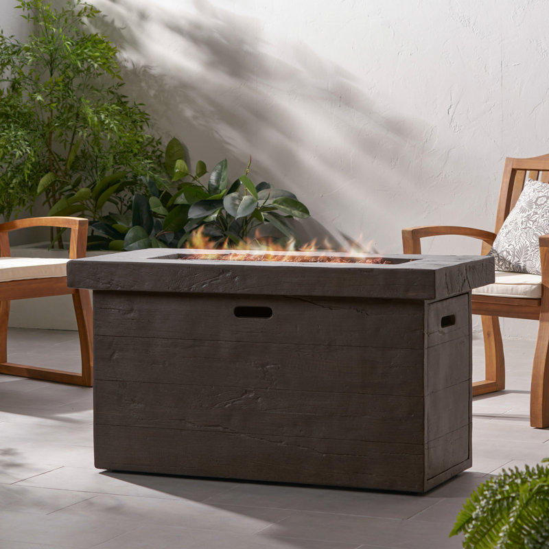 Rectangular Fire Pit With 50,000 , Magnesium Oxide, Brown, Outdoor Captivating Aspect Heat Companion