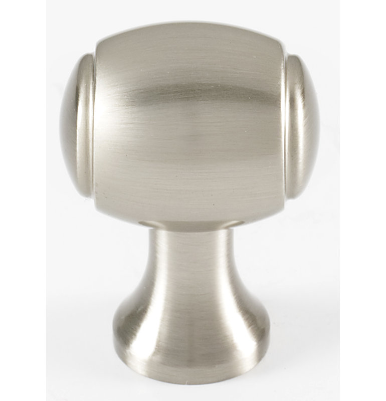 Royale Barrel Oval Knob, 1.13" H x 0.75" W x 0.5" D, Satin Nickel
