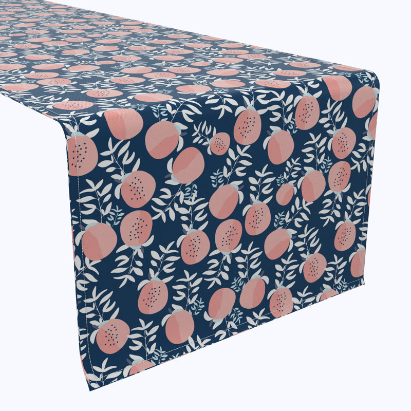 Table Runner, 100% Cotton, 16X108", Peaches Design, 108" L x 16" W