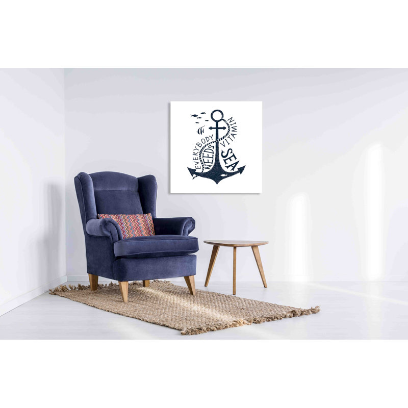 Everyone needs vitamin sea 1 Piece Wrapped Canvas Wall Art, 31 cm H x 31 cm W x 4cm D
