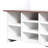 Farmhouse 4-in-1 Hall Tree with 6 Hooks, Walnut Entryway Bench with Shelves,  Wooden Style Rustic Shoe Organizer with 16 Open Compartments