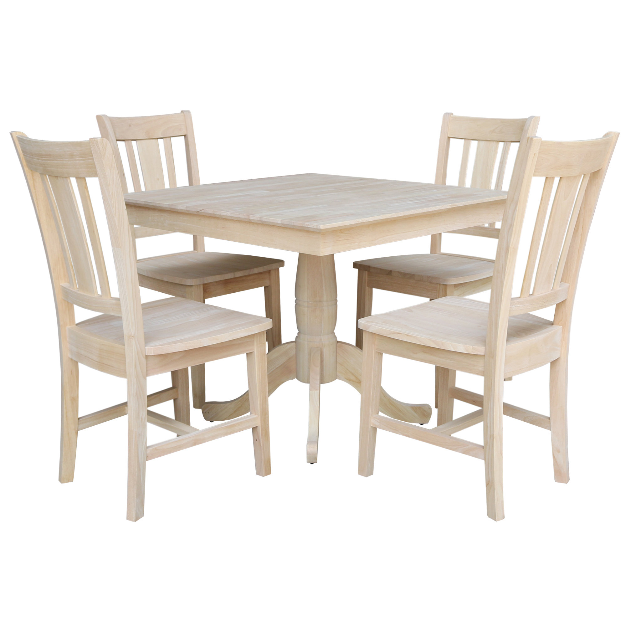 Rosalind Wheeler 5 Piece Square Top Dining Set With Four Matching Slat ...