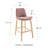 Amar Bar Stool In Fabric And Natural Ash Base - Set Of 1-347543989