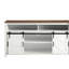 Buffet avec porte de grange coulissante et panneaux grillagés, buffet de ferme avec rangement ouvert-1473141252