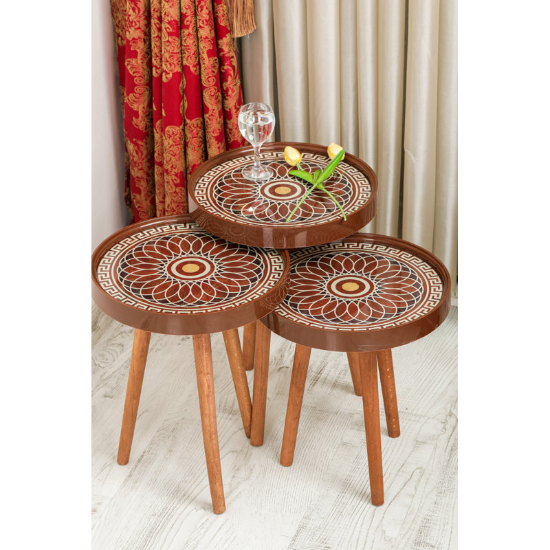 Tables gigognes en verre 3 pieds