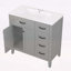 Meuble-lavabo polyvalent avec design élégant et rangement pratique