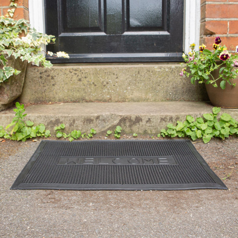 87 Heavy Duty Rubber Door Mat - 60cm x 40cm Welcome
