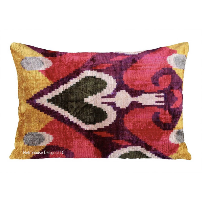 Harlow Ikat Velvet Throw Pillow