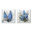 «Blue Bonnets Charm In Winter», ensemble de 2 collages floraux carrés-245934049-245934055