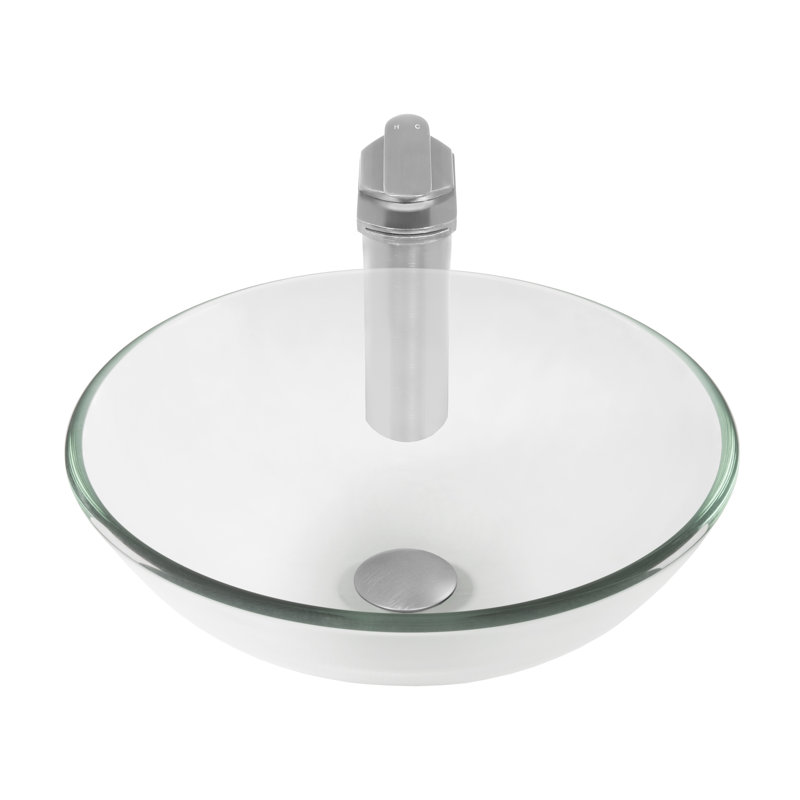 Lavabo de salle de bain vasque circulaire en verre avec robinet Bonificare