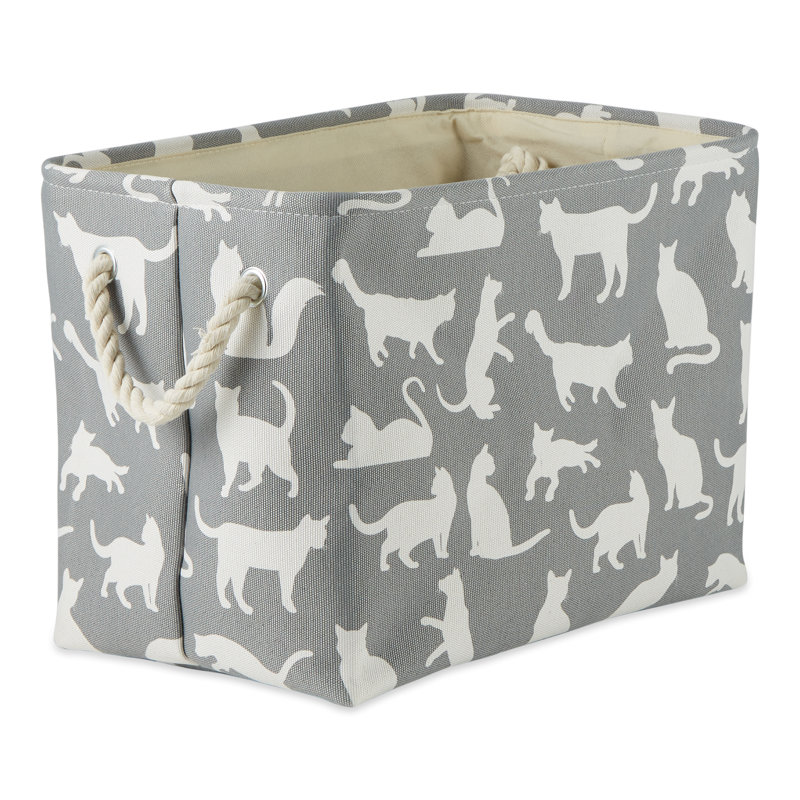 Panier en tissu Pet Cats Meow, gris, H 12 po x l 10 po x P 16 po