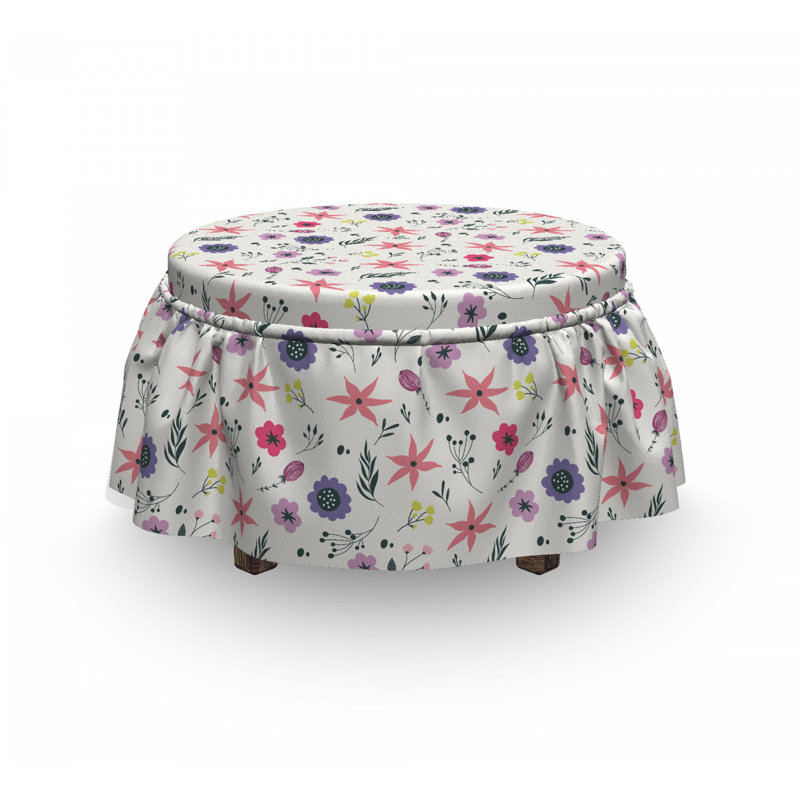 Housse pour repose-pieds plantes d’art botanique doodle