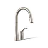 Simplice Pull Down Kitchen Sink Faucet with Three-Function Sprayhead, Two-Hole Installation