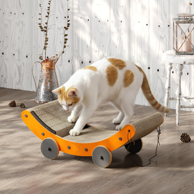 Grattoir pour chat, Roadster, grattoir pour chat en carton ondulé, mobilier de salon durable pour chat et chat adulte
