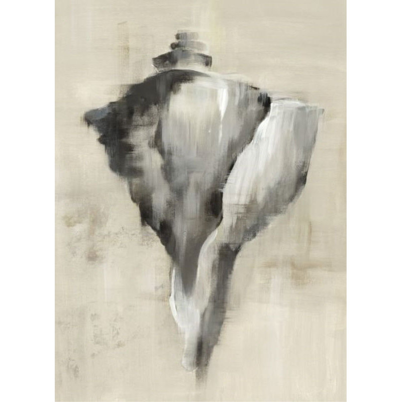 Seashells In Neutral III Painting by Guseul Park, 33" H x 24" W x 1.5" D, Glass Coat