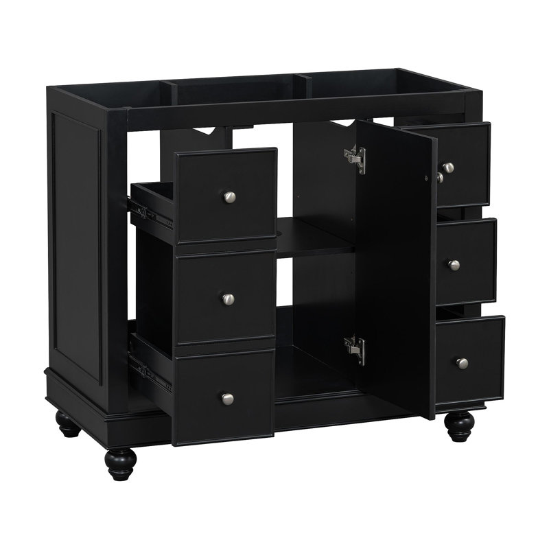 [Cabinet seulement] Meuble-lavabo noir de 36 po (lavabo non inclus)