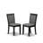 5-Pc Dining Table Set Includes a Modern Dining Room Table and 4 Shitake Linen Fabric Dining Room Chairs - Wire Brushed Black Finish-167215808-167187653-230674403