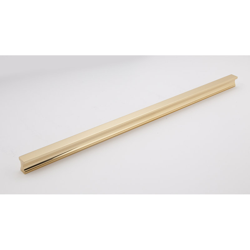 18" Unlacquered Brass Modern Finger Pull with Mounting Hardware