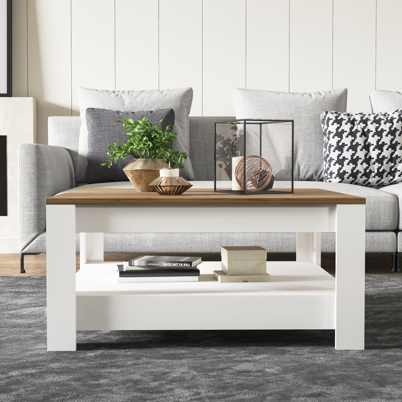 Table basse avec rangement Albertjames, Blanc