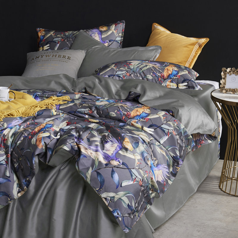 Fauna Birds Sateen Duvet Cover, King