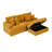89" Modern 3 Seat Sofa Upholstered Corduroy Couch With Throw Pillows And Ottoman Suitable For Living Room, Bedroom, Office-2100606404