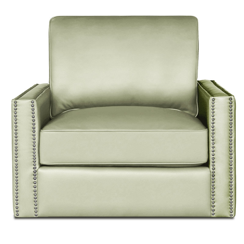 Ophelia Leather Swivel Armchair, White (Dreamer), No, Ash Honey