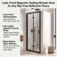 Porte de douche à cadre pivotant en aluminium noir mat l 30 po x H 72 po, boîtier en verre trempé transparent de 1/4 po avec poignée en acier inoxydable, installation réversible.-133287930