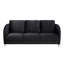 Élégante suite de salon en velours noir avec coussin de stabilité et chic
