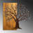 Hand-Painted Decorative Wooden Wall Accessory, 23.6 x 22.8 x 1.2 inches | 100% Solid Wood (Thickness: 1.2 inches) & Durable Metal (Thickness: 0.06 inches) | Unique Color Variations, Perfect for Home Decor & Art Lovers