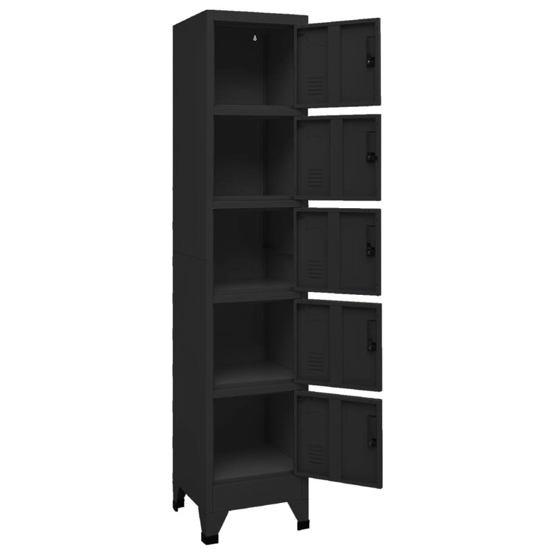 Armoire vestiaire en acier, Noir, 1
