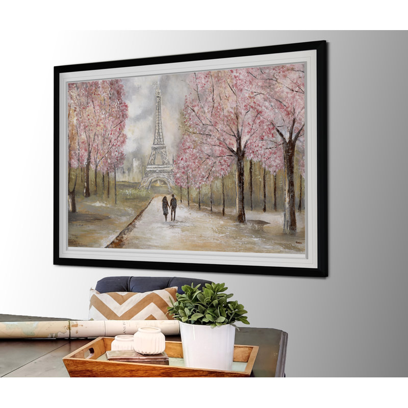 Paris Stroll - reproduction d'art encadrée, Noir, H 20 po x l 24 po x P 1,5 po