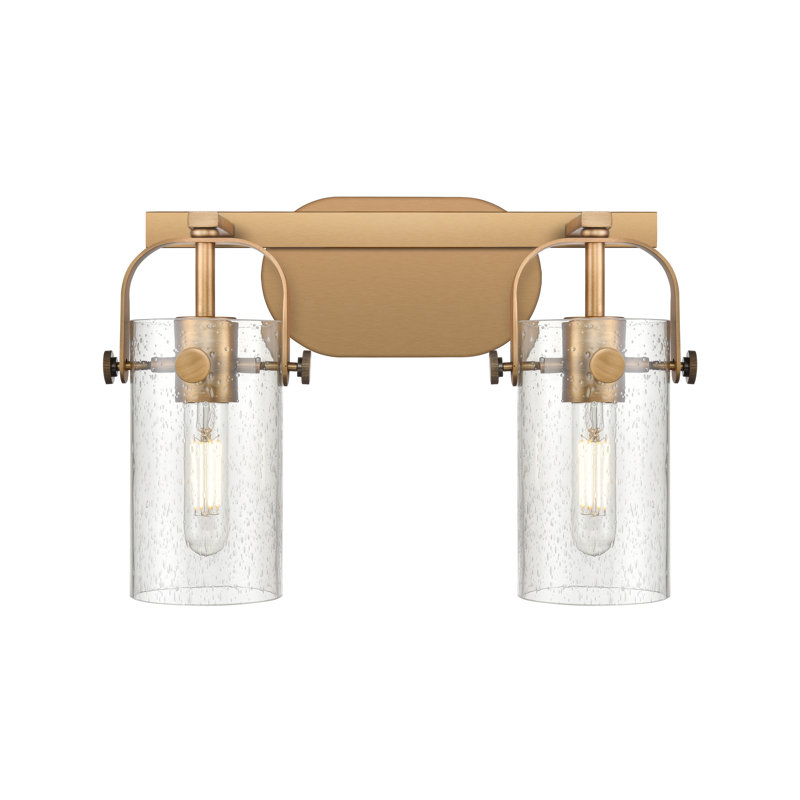 Éclairage pour meuble-lavabo mural 7 po Smethport, Laiton brossé, Bullé, H 7 po x l 3,88 po x P 3,88 po