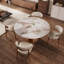 Ensemble de table de salle à manger à piédestal rond 5 pièces avec 4 chaises rembourrées-880333520-900861272