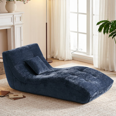 Chaise Lounge Chair, Modern Upholstered Recliner Sofa, With Curved Back by Latitude Run