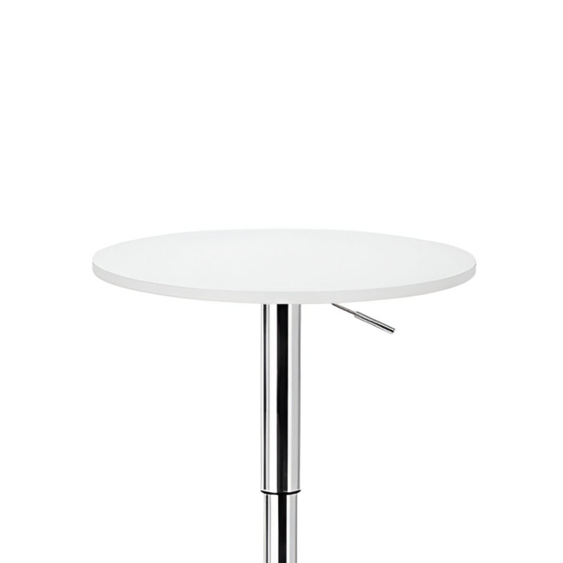 Coveney Adjustable Bar Table, White, Chrome