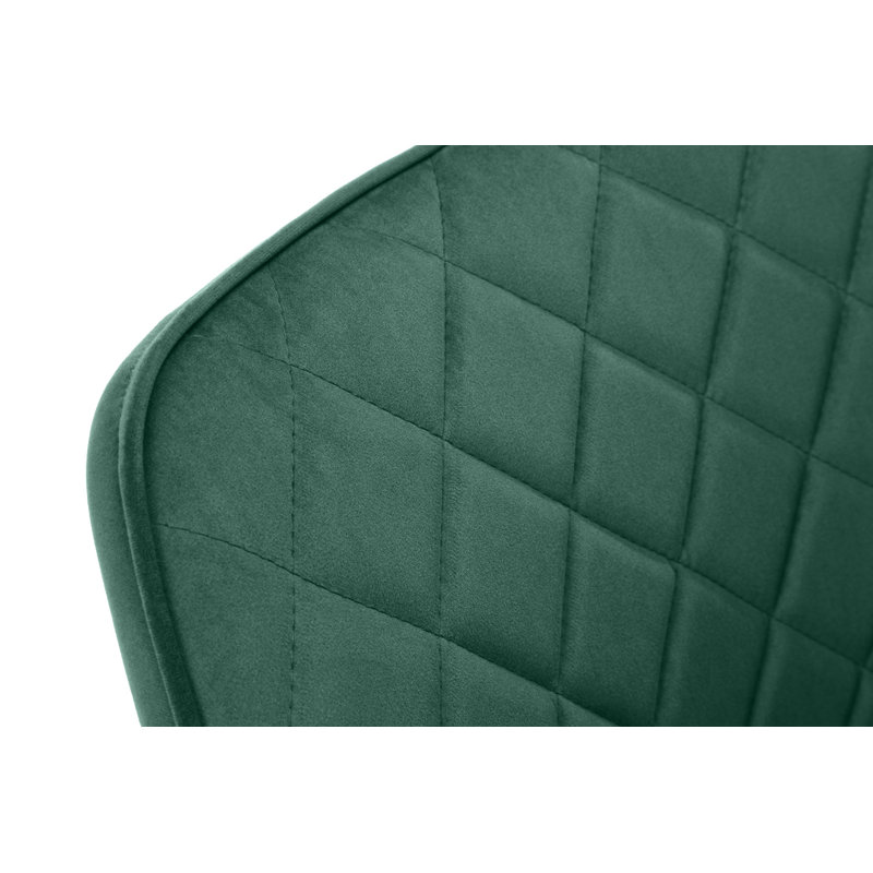 Adrianah 49cm H Tufted Velvet Upholstered Upholstered Back Side Chair in Green
