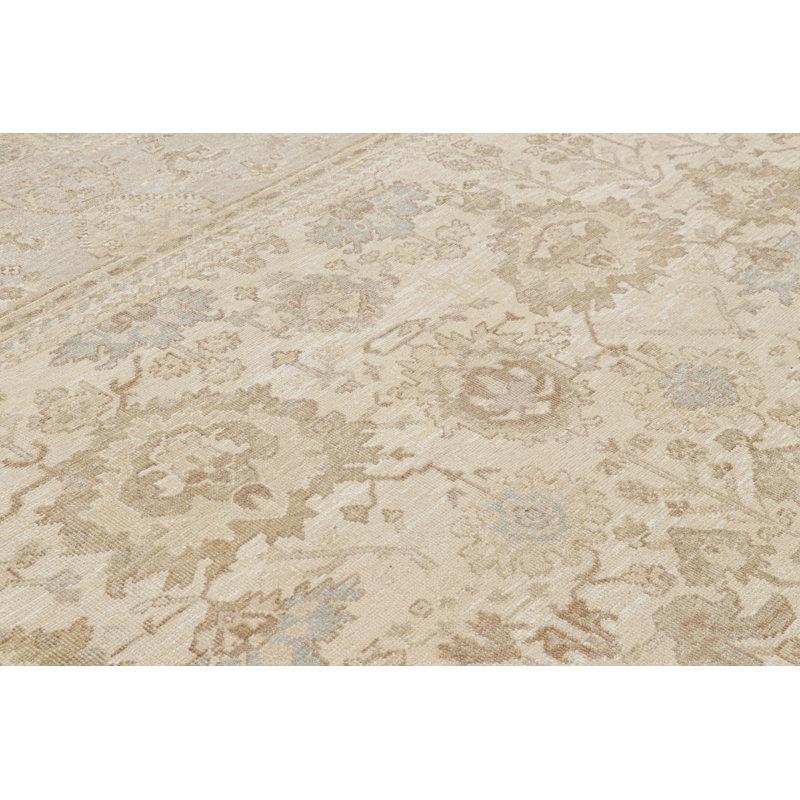 Oushak Hand Knotted Floral Area Rug, Rectangle 15' x 24'