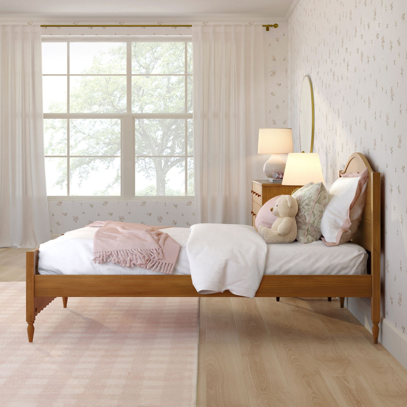 Charlotte Twin Single Bed, Pecan, Twin