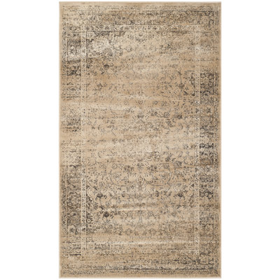 Evanoff Abstract Beige Area Rug