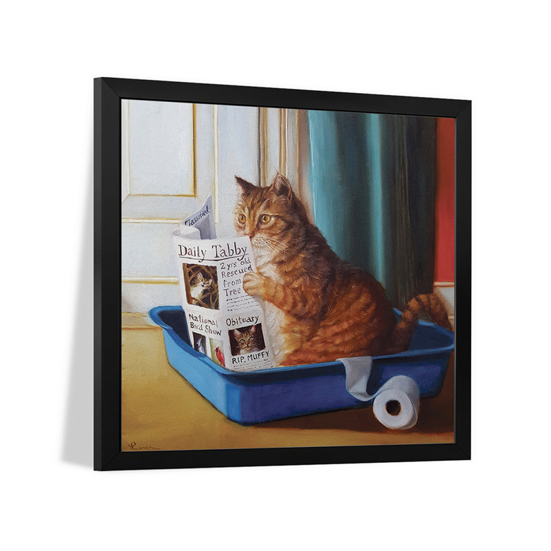 «Kitty Throne», affiche encadrée de qualité supérieure par Lucia Heffernan, H 16 po x l 16 po