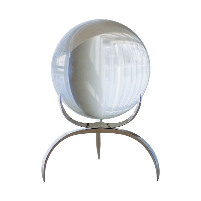 Clearlight Orb Crystal Figurine with Bronze Base