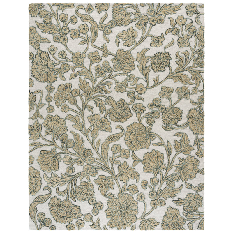 Jardin 333 Hand Tufted 80% Wool; 20% Cotton Floral Rug, Rectangle 8' x 10'
