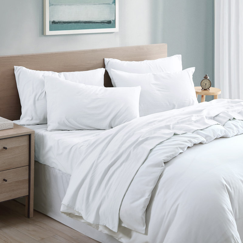 Ensemble de draps en micro-fibre, Blanc, Grand