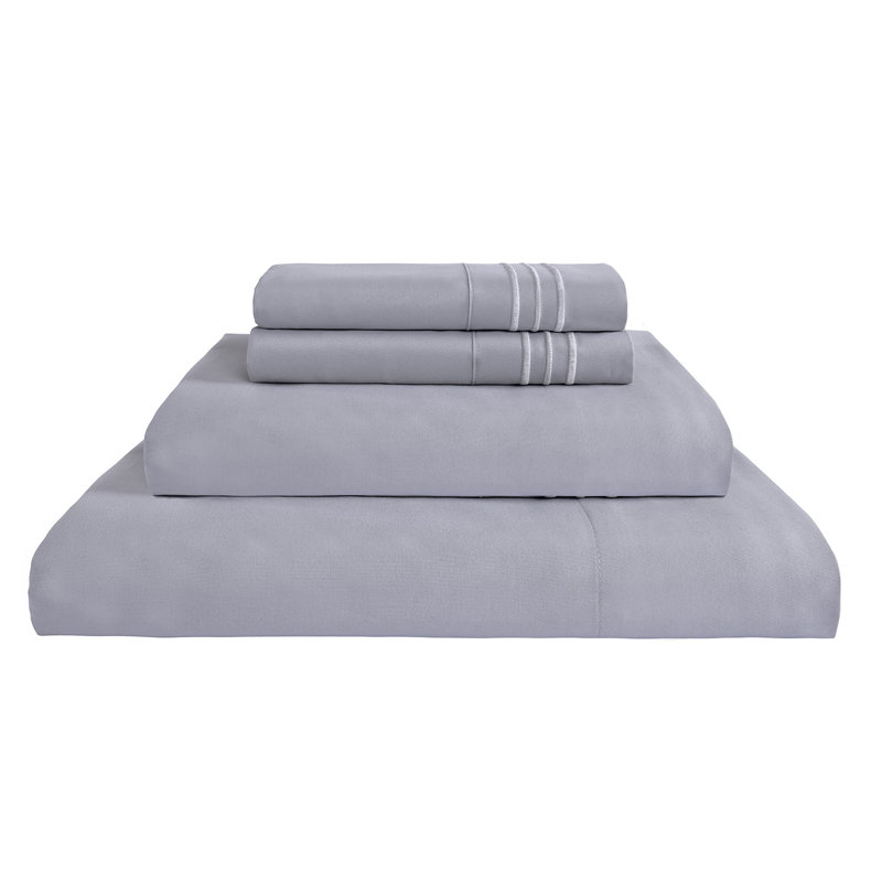 D-BSS4-E-20220419 Microfiber Sheet Set, Gray, Twin Sheet Set + 1 Fitted Sheet + 1 Pillowcase
