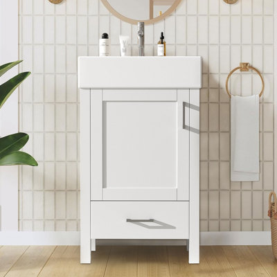 20" Freestanding Single Bathroom Vanity with Ceramic Top